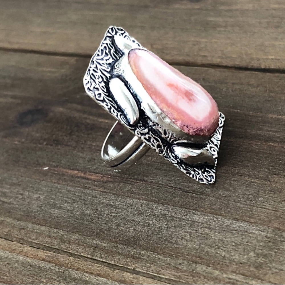Pink Solar agate ring - Picture 2 of 5